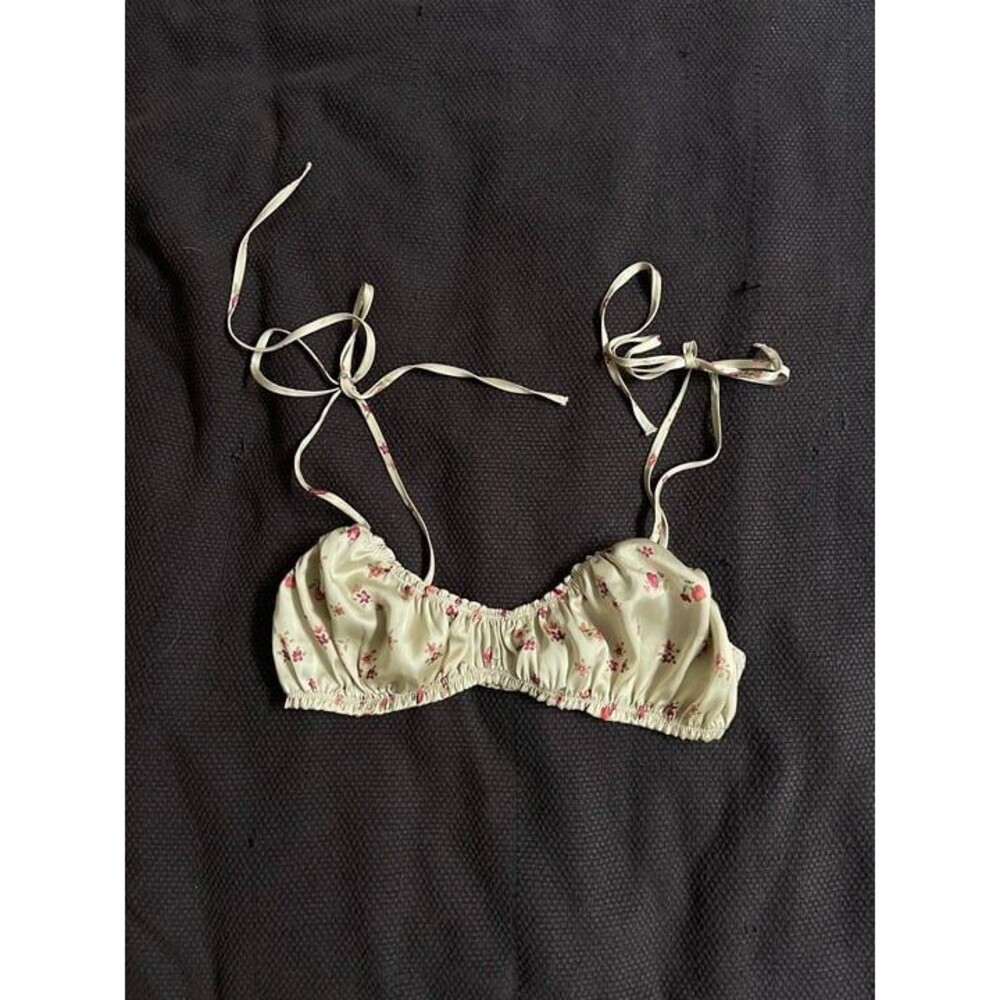 Women's floral print tie-strap bralette